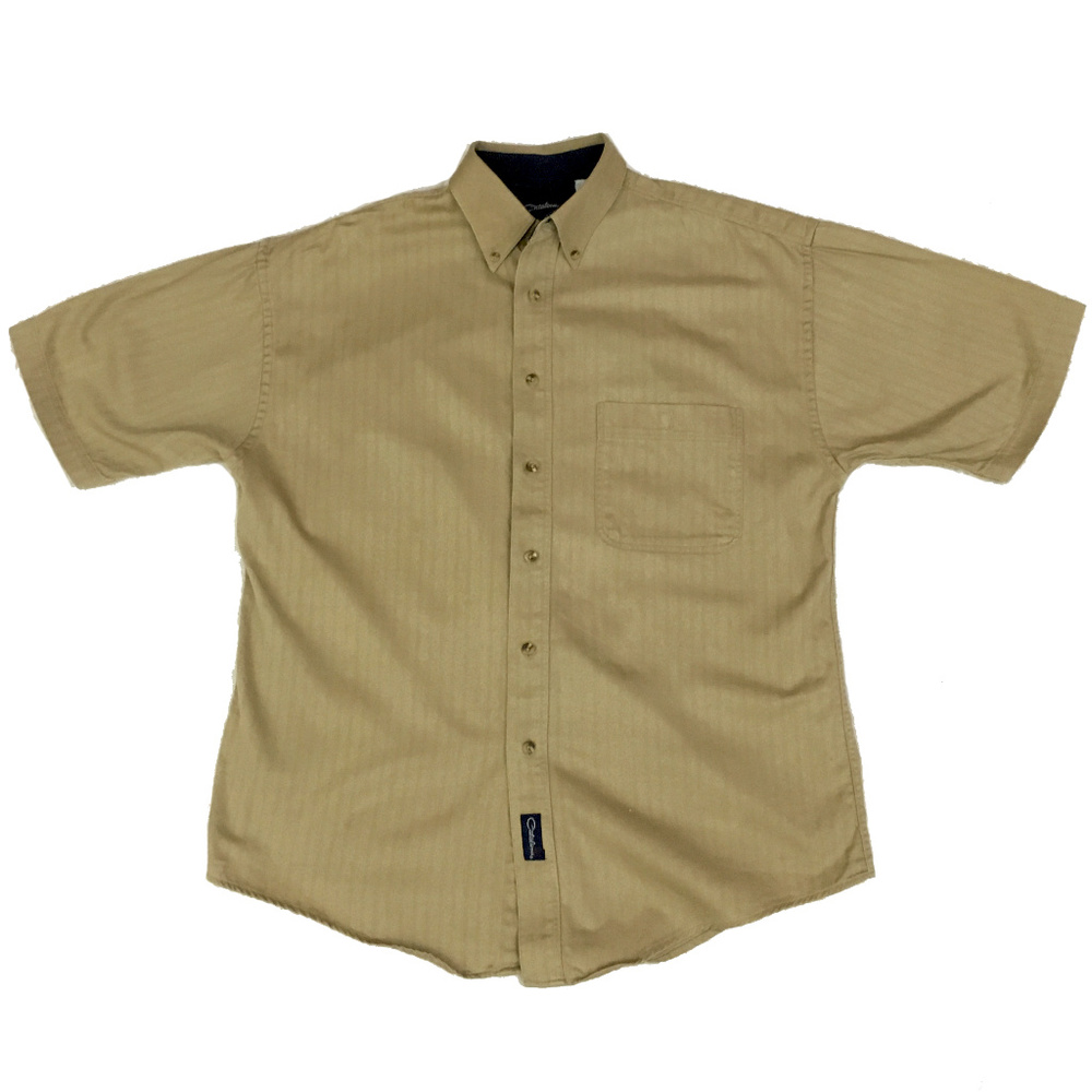 Cotton Twill Shirt Short Sleeve Safari Khaki Tan